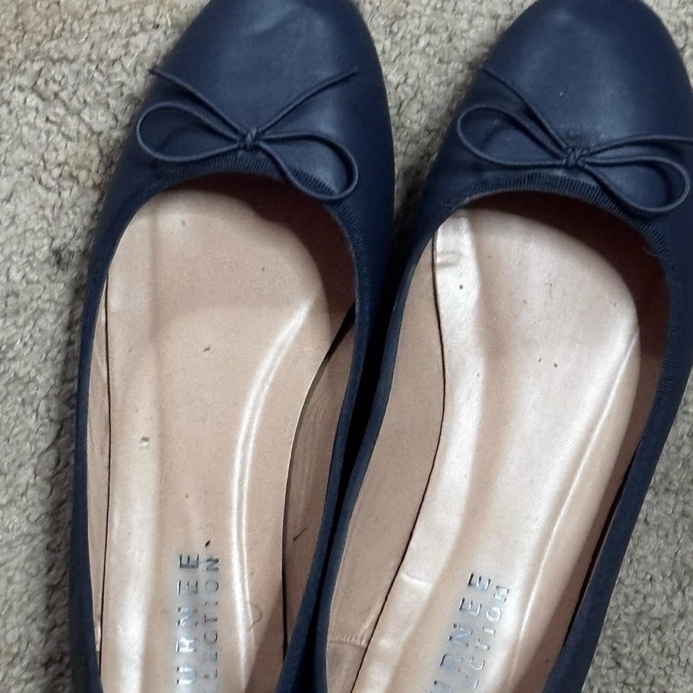 Navy Blue Bow Flats